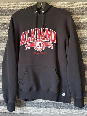 Vintage Y2K Russell Athletic Alabama Crimson Tide NCAA Black Hoodie Sweatshirt L
